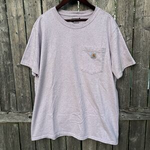 CARHARTT Loose Fit Heavyweight Pocket Short Sleeve T-Shirt, Heather Pink- Large